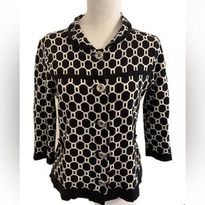 Style & Co Patterned  Black & White buttoned down sweater.